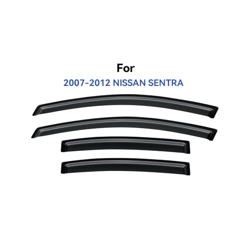 Image of Window Visors Rain Guards Shield for 2007-2012 Nissan Sentra, Out-Channel Window Vent Wind Deflectors Visors Shades for 07-12 Nissan Sentra