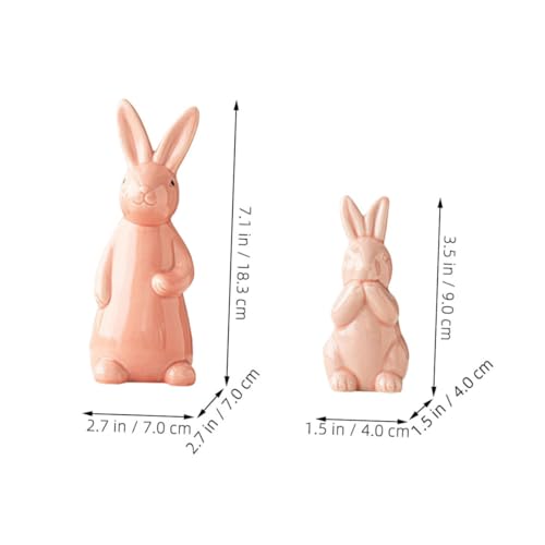 Statue décorative lapin HANABASS 6 pièces en céramique bureau et maison - 6