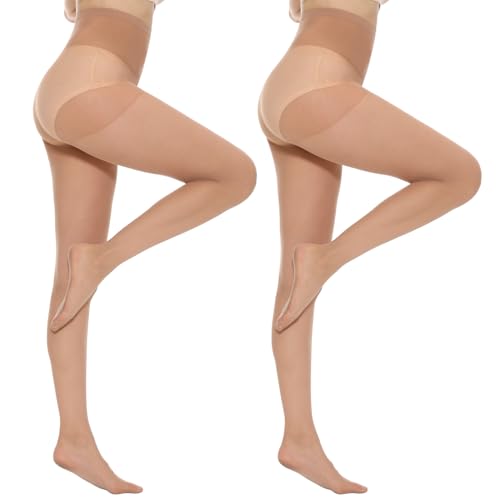 MANZI 6 Pairs Pantyhose for Women 20 Denier High Waist Sheer Tights2