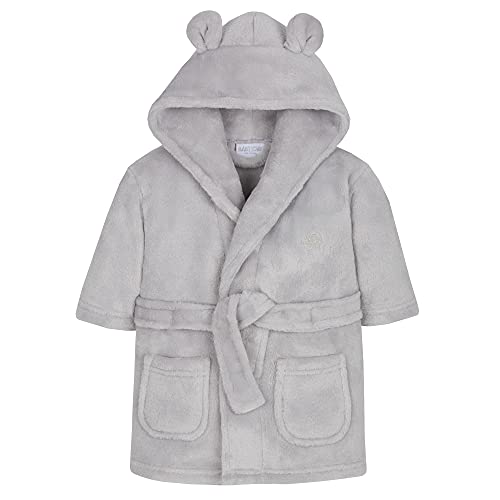Bébé Garçons & Filles Unisexe Peignoir (Âges 6-24 Mois) Peluche Douce Flanelle Polaire à Capuche Peignoir de Bain - Gris, 18-24 Mois Cover