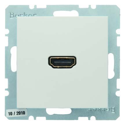 Hager – Gniazdko High Definition S białe Polar Matt
