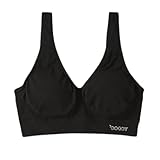 Boody -Seamfree Padded Crop Bra- Seamless Bralette- No Clips, Fastenings, Wires - Bamboo Viscose-Light-Medium Support-Pull-On Black