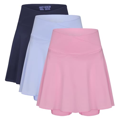 Image of Girls' 2-in-1 Flowy Butterfly Shorts with Pockets - Athletic Dance & Running Shorts for Ages 5-13