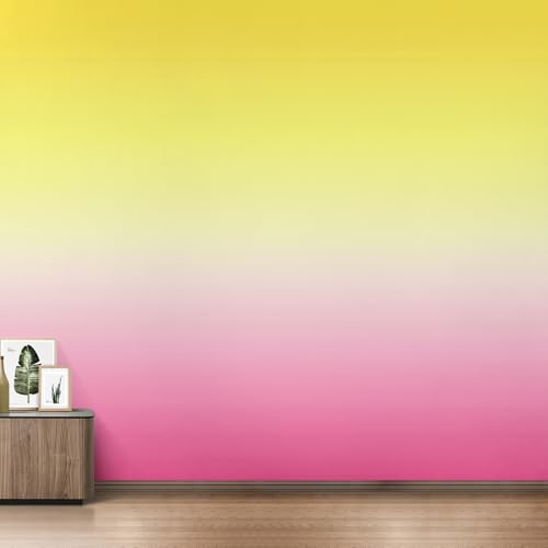 Papier peint dégradé jaune rose à effet panoramique intissé - 4