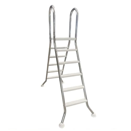 Escalera para piscina de 5 peldaños con marco acero inoxidable miniatura 1