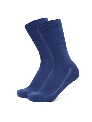 Image of Levi's Men's Cotton Stretch Crew Length Half Terry Ribbed Socks with Cushioned Sole (Pack of 3)
