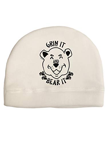 TOOLOUD Grin and Bear it Child Fleece Beanie Cap Hat White