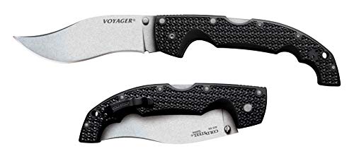 Cold Steel Voyager Series Folding Knife With Tri-Ad Lock And Pocket Clip, Vaquero Plain, Xl #TOP2
