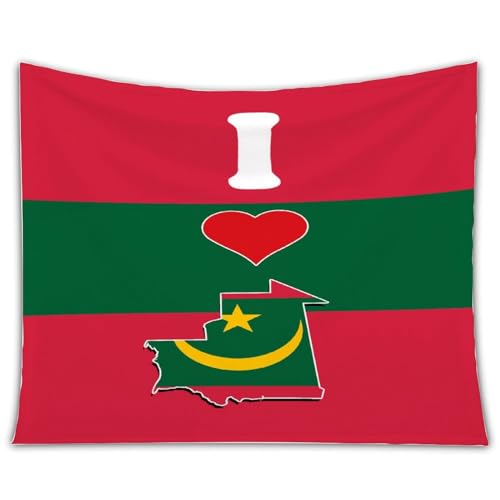 Tapiz decorativo de pared con mapa de Mauritania: arte textil para salón y cuarto