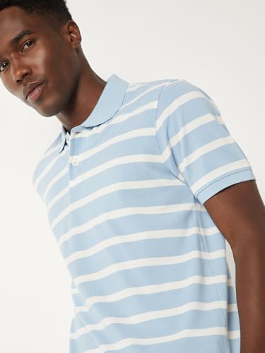 Image of Max Men's Half Sleeves Regular Fit Striped Polo T-Shirt