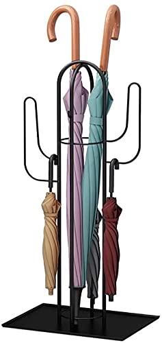 Porte-parapluie noir en métal autoportant pour l'entrée du bureau