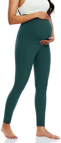 Happy. angel Women’s Maternity Leggings Over The Belly, Soft Stretchy Pregnancy Pants for Active Workout Yoga Wearing