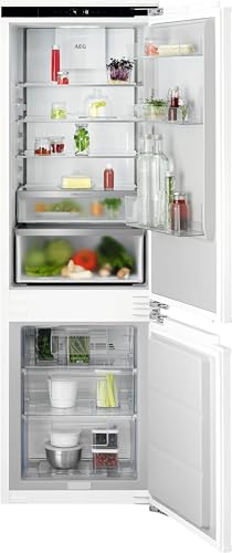 AEG Einbau‑Kühl‑Gefrierkombination 178 cm, flüsterleise 27 dB, Serie 7000 NoFrost KI CoolAssist- automatische Frische ohne Abtauen, EEK A, Kühlen 182 L, Gefrieren 63 L, Zone 0°, Festtür, TC7CS181AF