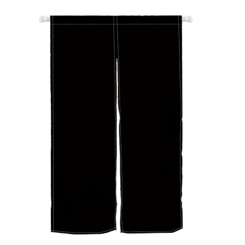 Leowefowa Japanese Style Doorway Curtain Noren Window Treatment Door Tapestry Pure Black Printed Door Curtain for Privacy Partition Divider Panel Kitchen Home Decorations 33.5 Width x 70.9 Long