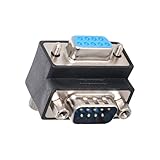 chenyang CY D-Sub RS232 9Pin Male Up Angled 90 Degree to Female Extension Adapter DB9Pin Serial Port Extender