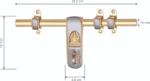 Image of SMART SHOPHAR Door Aldrop Latch Cave Ganesha Brass Aldrop - Tower Bolt Alternative - Main Door Hardware - Cabinet Bolt - - Gold Silver - Weather-Resistant - - Home Security Solid Brass Gold Silve...
