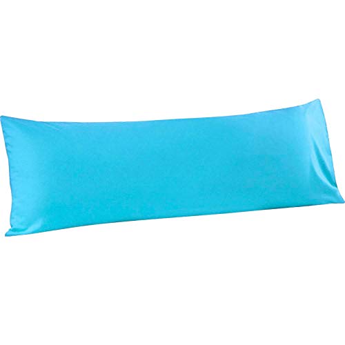 FLXXIE Body Pillow Cover - Super Soft Microfiber 20x54 Body Pillow Case - Envelope Closure, Wrinkle, Stain Resistant Blue Body Pillow Cover, 20x54, Blue