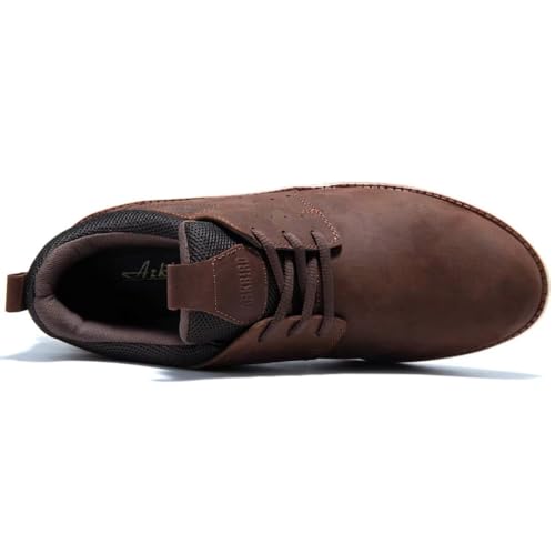 Image of Arkbird Casual Sneakers, Breathable Lace-Up Leather Walking Shoes Comfortable Fashion Sneakers for Men Daily Work