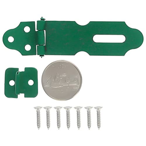 Image of Hasps, Padlock Locking Hasp Staple Iron Safety Door Clasp Gat, Lock Latch Door Cabinet Swivel Clasp Latch Green,（Aicosineg）