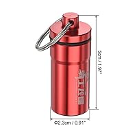 PATIKIL Dart Zubehör Aufbewahrungsbox, Aluminium Dart Soft Tips Aufbewahrungskoffer mit Schlüsselring für Dart Flight Protectors, O-Ringe, Rot – Ansicht 2