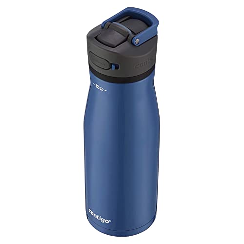 Image of Contigo Ashland Chill Stainless Steel Water Bottle with Leakproof Lid and Straw, 32 oz, Bluecorn