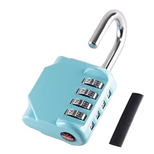 CL11AS Combination Lock, 4 Digit Outdoor Combination Padlock Set Your own Combination for Gym Locker Lock, School, Gates, Doors, Toolbox, Hasps and Storage (Aqua Sky *1)