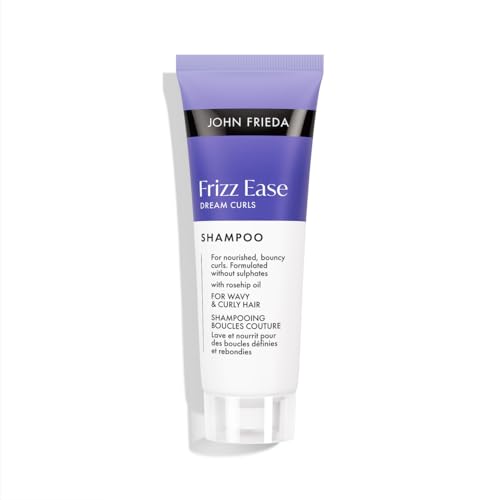 John Frieda Frizz Ease Dream Curls Shampoo 75ml. Travel Size Shampoo for Curly Hair with Anti Frizz Care Wavy Hair Support and Soft Definition