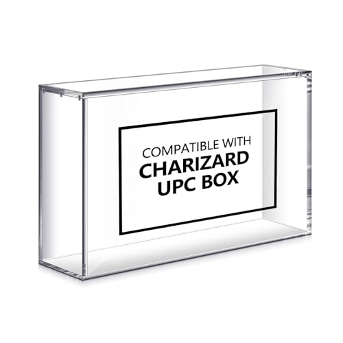 Image of Cinnvoice 1 Pcs Acrylic Magnetic Case Booster Box Protective Case Stackable 4mm Thick Magnetic Closure Gifts for Collectors, Cards Not Included (Compatible with Charizard Upc Box)
