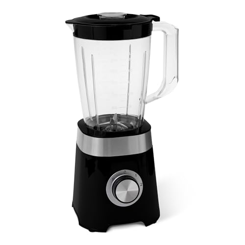 Amazon Basics Blender for Kitchen 1.5L Plastic Jug, 600W for smoothie and Ice Crush, Black