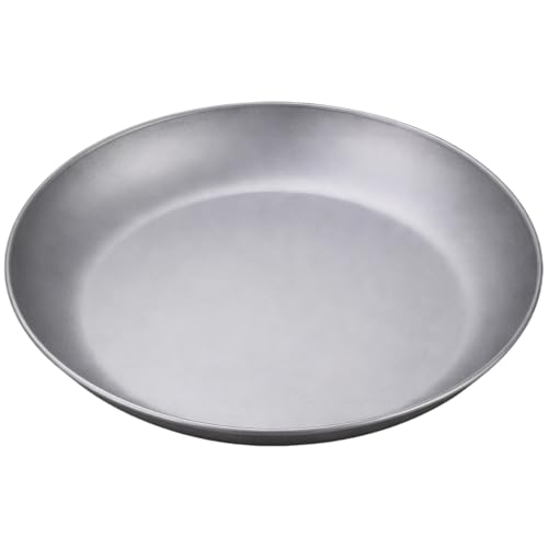 Deskium Anti-Rust Titanium Plate, 7.7 In Camping Hiking Kitchen Plate, Lightweight Healthy Dinnerware, Round Food Plate, Easy To Clean