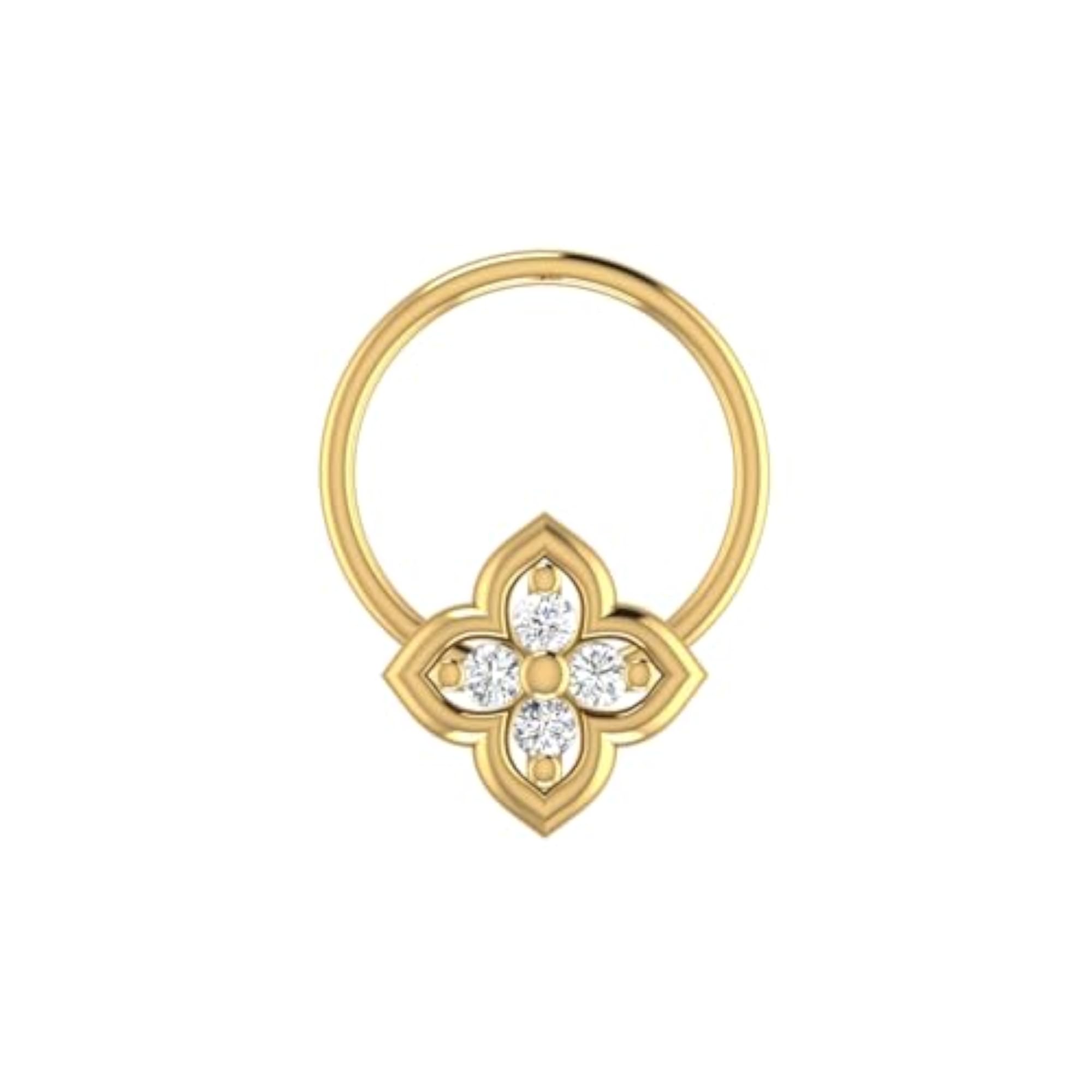 Women's 9K BIS Hallmarked Yellow Gold Stud Nosering