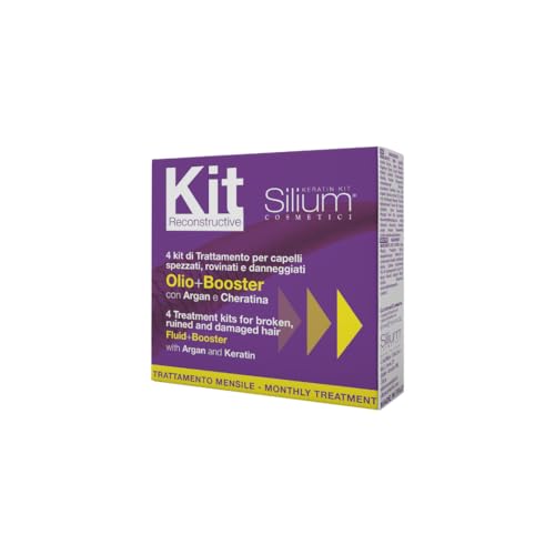 SILIUM Kit di ricostruzione fluido + Booster Montly Treatment with Argan and Keratin 4 Kit