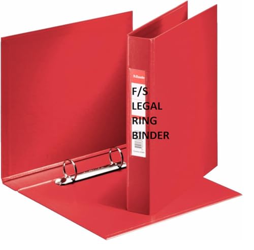 Image of 2D Ring Binder File,Plastic File Folder Legal Size Tough & Durable (F /S-Legal 2D Ring Binder RED - 2)