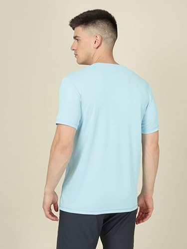 Image of TECHNOSPORT Men's 100% Polyester Slim Fit Solid Short Sleeve T-Shirt for Gym, Workout, Sports and Regular Use - Pack of 2