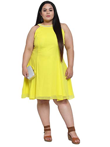 Image of Flambeur Women's Georgette Knee-Length Casual Dress