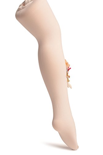 White With Little Doll Applique - Girls Tights - Kids Tights (Pantyhose)3