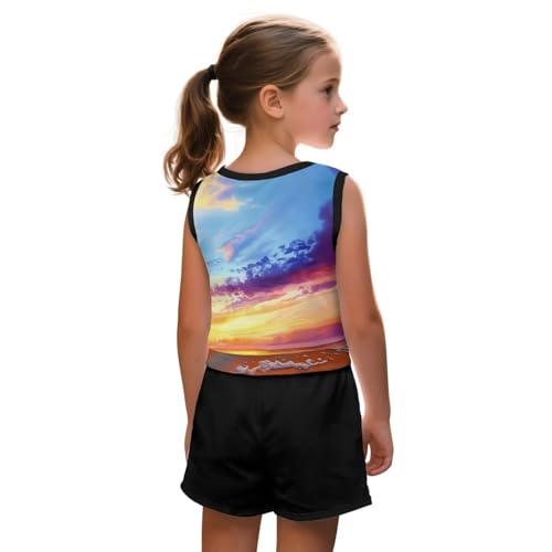 ZFRXIGN Cute Summer Outfits for Girls 5-14 Years Exercise Outfit 2 Piece Going out Set Gym Shorts for Casual Activity2