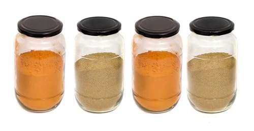Image of Pure Source India Metal Black Lug Cap Lid for Glass jar, 12 Pieces, 82 mm