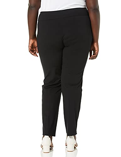 SLIM-SATION Women's Plus Size Pull on Solid Knit Easy Fit Narrow Leg Pant2