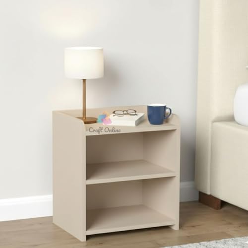 Image of CraftOnline Living Room Nightstand, Decorative End Table for Living Room Bedroom, Bedside Table (Beige)