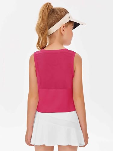 Haloumoning Meninas Regatas Esportivas Sem Mangas, Tops Curtos, Costas Em Malha, Camisetas Fofas Par