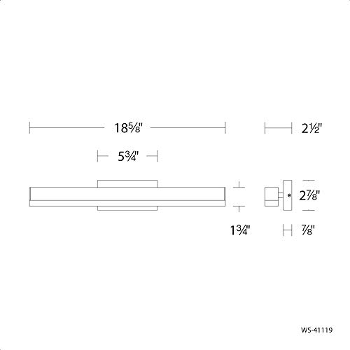 Image of WAC Lighting dweLED, Styx 19in LED Bathroom Vanity or Wall Light 3-CCT 2700K-3000K-3500K Set to 3000K in Black