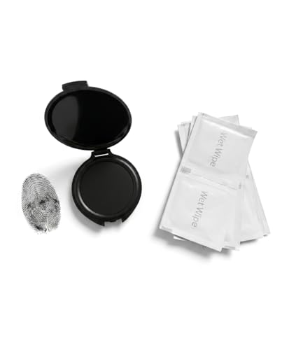 Encreur pour Empreintes Digitales - Encre Noire Sèche Rapidement et Effaçable - Kit Complet avec...