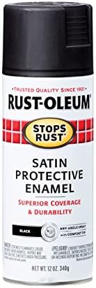 Rust-Oleum 7777830 Stops Rust Spray Paint, 12 oz, Satin Black