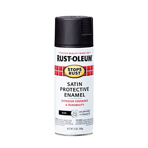 Rust-Oleum 7777830 Stops Rust Spray Paint, 12 oz, Satin Black #1