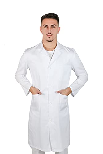 TCD Camice Bianco da Laboratorio Medico Farmacista Lavoro Uomo con possibilità di RICAMO GRATUITO nome o mansione - SPEDIZIONE GRATUITA… (50, RICAMO NO)