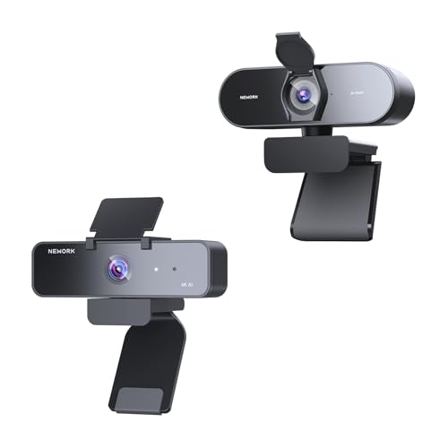 NEWORK 4K Webcam Combo Pack – EasyCam 501 & 503 with AI Tracking, Sony Sensor, Dual Mics, Gesture Zoom, Privacy Cover – Perfect for Streaming, Video Calls, Teaching, and Content Creation