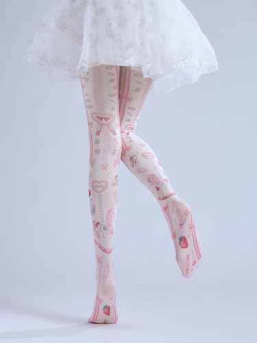 Image of Sahabowi Women's Sheer Tights, Digital Print Designs Stockings