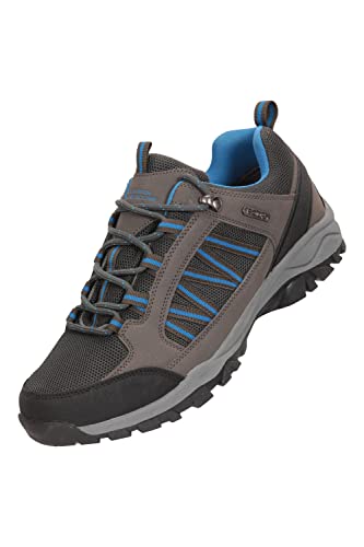 Mountain Warehouse Path Mens Walking Shoes - Waterproof Gym Shoes, Breathable Running Shoes, Mesh Lining with High Traction Sole Hiking Boots - for Stability & Grip Dark Grey Adult Shoe Size 12
