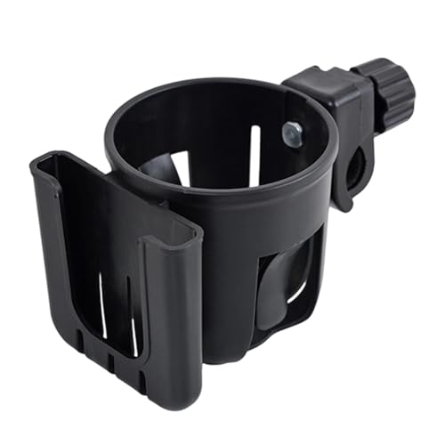 Pram Cup Holder, Stroller Cup Holder with Phone Holder, 2-in-1 Universal Cup Drink Holder for Uppababy, Nuna, Doona, Wheelchair, Bike, Scooter, 360° Rotatable Pram Accessories